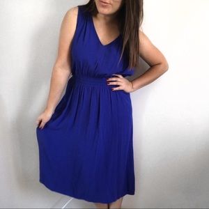 kate spade Royal Blue Sleeveless V-Neck Midi Dress